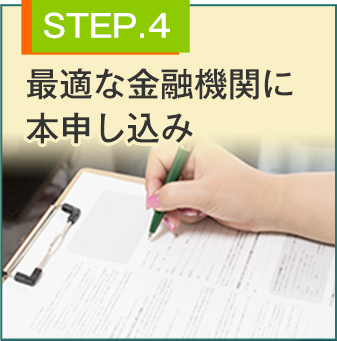 STEP.4 最適な金融機関に本申し込み