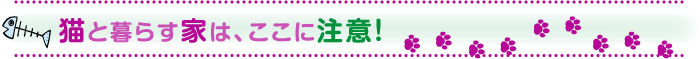 猫と暮らす家は、ここに注意